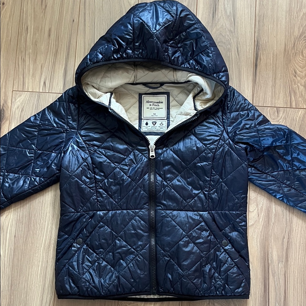 Abercrombie & Fitch navy blue Puffer Jacket
